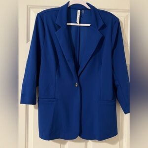 Women’s royal blue 3/4 sleeve length blazer NY Collection size 1X